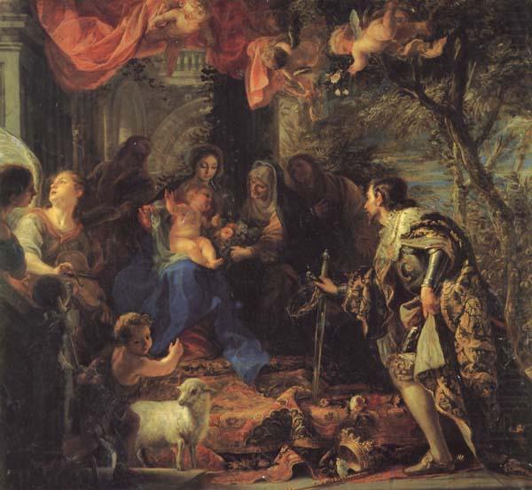 COELLO, Claudio The Adoration of the Holy Family by St.Louis.King of France,and Othe Saints china oil painting image
